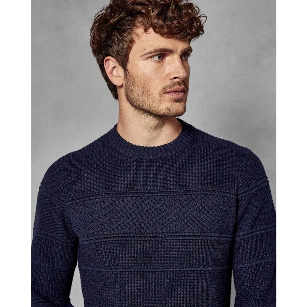 Ted Baker Latar Textured-Knit Crewneck Sweater